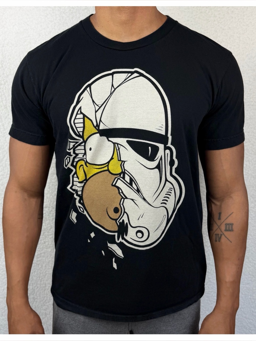 AFTER OURS • Black Homer Simpson Stormtrooper Short-Sleeve Graphic Tee, M